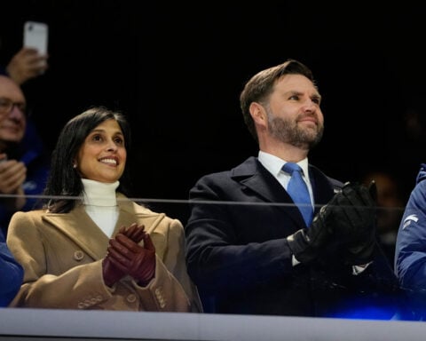 Vance attends Olympic skating, then meets with Italian Prime Minister Meloni