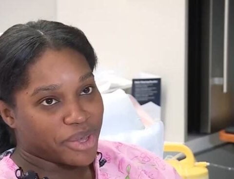 Woman rescued from sinking car gives birth on her birthday