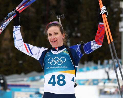 Julia Simon wins biathlon gold but credit card fraud conviction involving beaten teammate causes controversy
