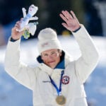 Norwegian cross-country skiing star Klaebo ties Olympic record by winning eighth career gold medal