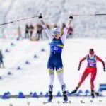 Norway’s Johannes Hoesflot Klaebo wins record 10th Olympic gold with victory in men’s team sprint