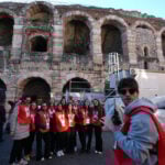 Verona prepares its ancient arena for the Olympics closing ceremony on Sunday