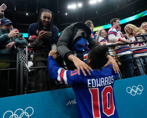 Hockey star Laila Edwards' family saw Olympic gold medal win, thanks to Kelce brothers and GoFundMe