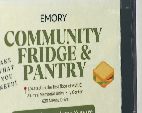 A university helps students struggling with food insecurity receive groceries