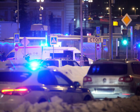 An attacker detonates an explosive device in Moscow, killing a police officer and himself