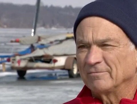Ice boaters chase wind and smooth ice on Geneva Lake