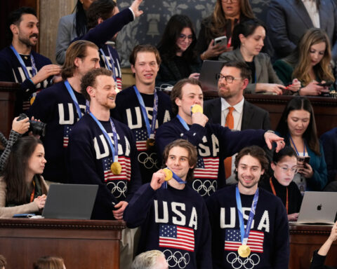 US men's hockey team feted at State of the Union; Trump says women's team will be honored 'soon'