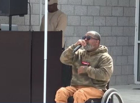 Shooting survivor uses music to reach youth at Stop the Violence rally