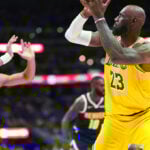 LeBron James breaks the NBA career field goals record in the Lakers' 120-113 loss to the Nuggets