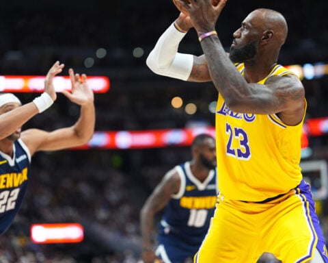 LeBron James breaks the NBA career field goals record in the Lakers' 120-113 loss to the Nuggets