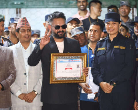 A new Nepali party led by an ex-rapper is set for a landslide win in parliamentary election