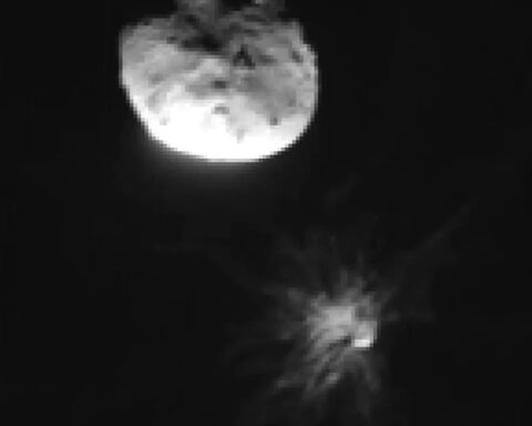 New observations show the aftermath of a spacecraft intentionally colliding with an asteroid