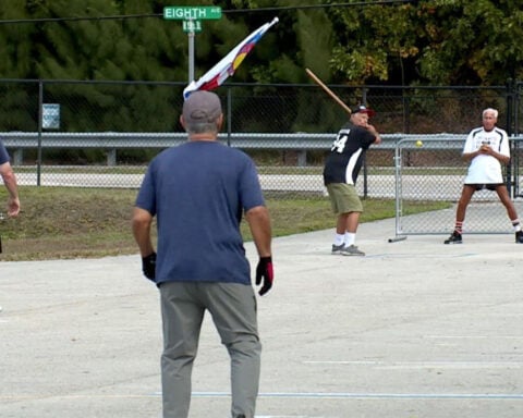 Seniors keep stickball alive, feeling like kids again, a thousand miles from home