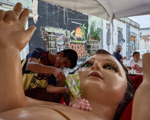 Giant Baby Jesus statue visits Mexico City’s Tepito neighborhood with message of peace