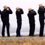 Snow geese take off for the Arctic in mesmerizing sunrise display