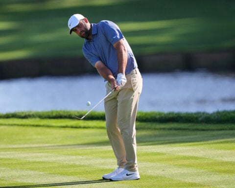 Ludvig Aberg aces Sawgrass with 63 to take 2-shot lead at Players as Scheffler narrowly makes cut