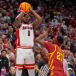 Jaden Bradley’s last-second jumper lifts No. 2 Arizona past No. 7 Iowa St 82-80 in Big 12 thriller
