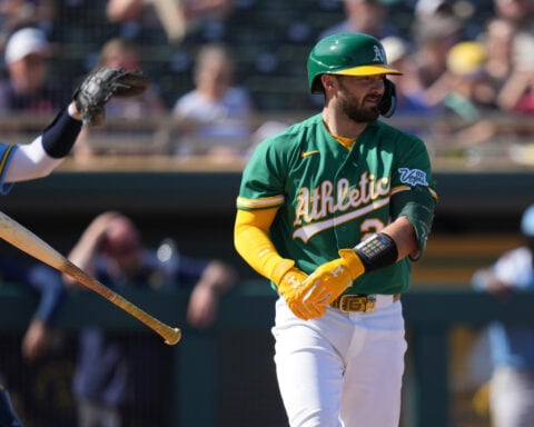 Shea Langeliers homers 3 times for the Athletics against the Kansas City Royals