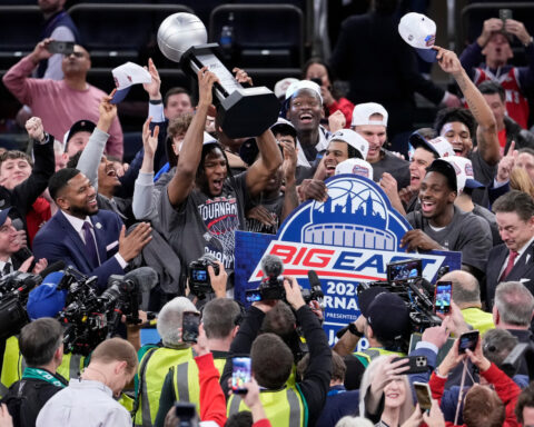 Ejiofor leads No. 13 St. John's to 72-52 rout of No. 6 UConn for 2nd straight Big East tourney title