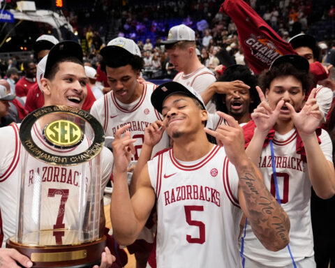 Arkansas tops Vanderbilt 86-75 to win SEC Tournament title