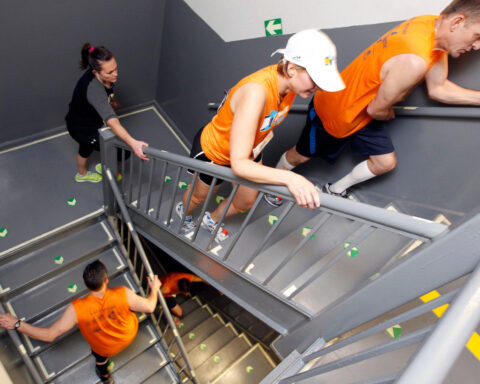 Stair climbers love their exercise, even when security guards act like they're up to something