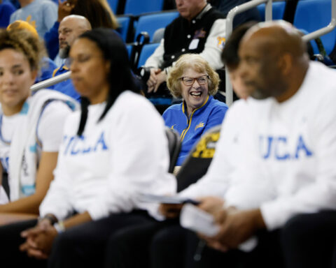 'Mother Bruin' brings support as the UCLA women open March Madness