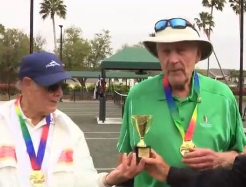 Tennis match of the century featuring four men at least 90 years old