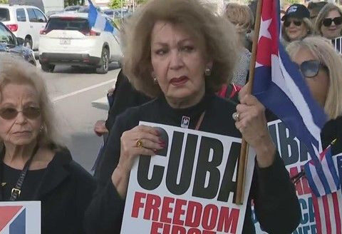 Cubans in South Florida demand a regime change as the archdiocese of Miami sends aid to the island