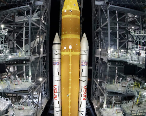 NASA hauls its repaired moon rocket from the hangar back to the pad for an early April launch