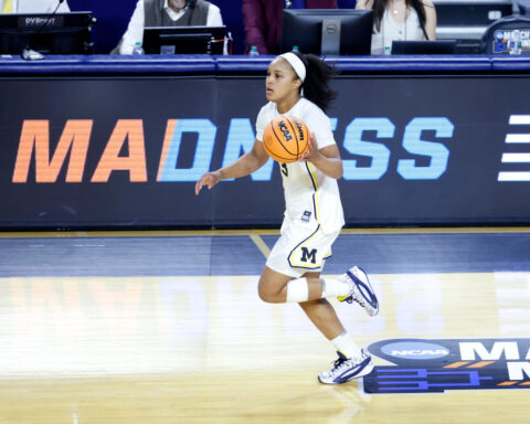 March Madness mismatch: No. 2 Michigan routs Holy Cross 83-48 in women's NCAA Tournament