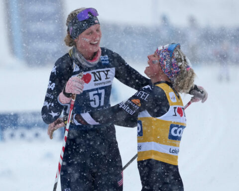 Jessie Diggins takes 12th after crash in final World Cup cross-country ski race of storied career