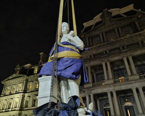 Trump places statue of Christopher Columbus near the White House