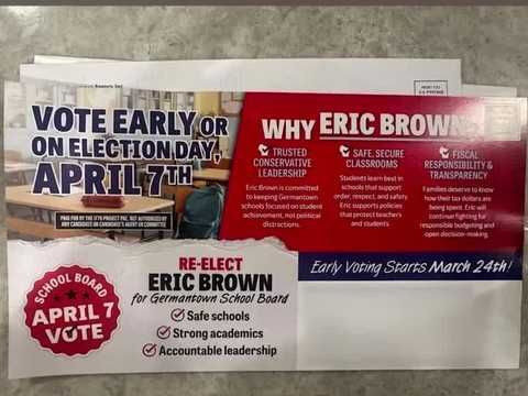 Flyers mailed in Germantown School Board race encourage votes for a man who isn't running