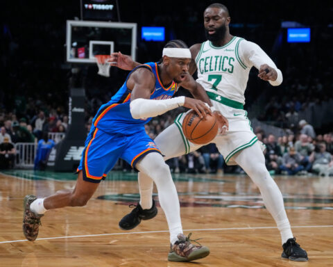 Brown scores 31 as Celtics rally to beat Thunder 119-109, snapping OKC’s 12-game win streak