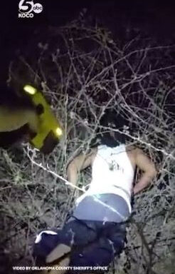 ‘I’m in stickers!': Body camera video shows suspect facedown in thorn bushes after high-speed chase
