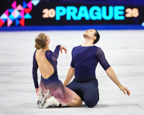 Malinin rebounds from Olympics at the worlds with a personal-best short program