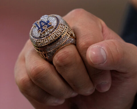 Put a ring on it: Dodgers receive glittering World Series jewelry to mark back-to-back titles