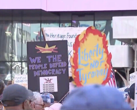 "No Kings" protest in NYC on Saturday with rally marching down 7th Avenue