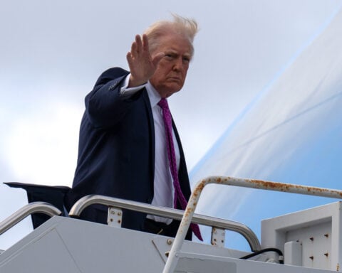 Airport cleared to be renamed for Trump as he unveils design for skyscraper library