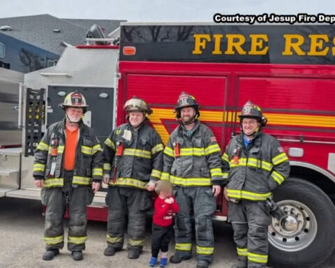 Boy pulls fire alarm to get real firefighters at party