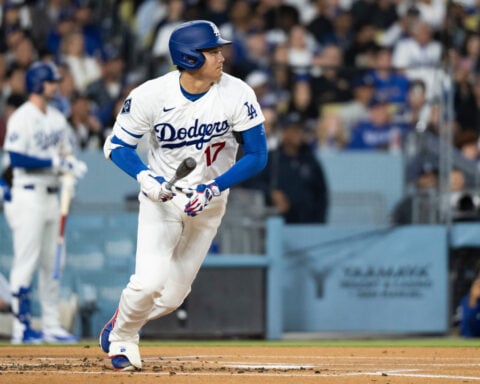 Ohtani throws 6 scoreless innings in a drizzly debut on mound as Dodgers beat Guardians 4-1