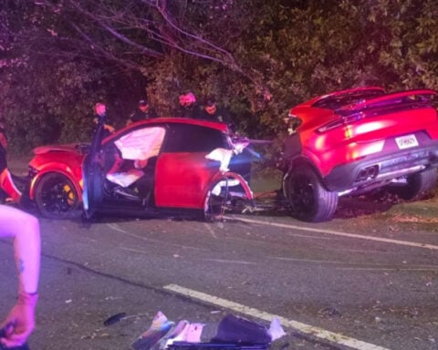 Porsche SUV splits entirely in half after slamming into tree in wild Dunwoody crash