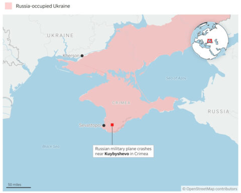 Russian military plane crashes in Crimea, killing 29 people on board