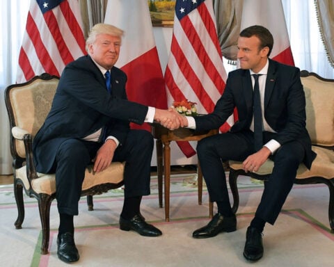 French president hits back after Trump mocks how his wife treats him