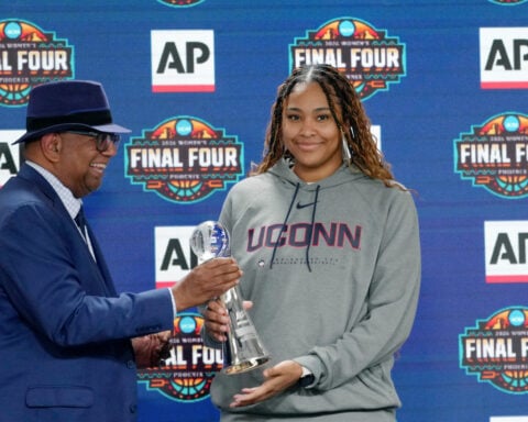 UConn star sophomore Sarah Strong named the AP Player of the Year in women's college basketball