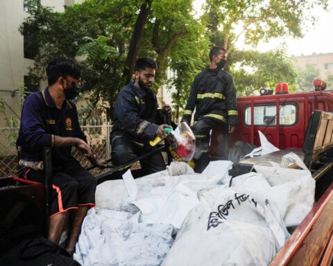 A fire at a gas lighter factory near Bangladesh's capital kills 5 people