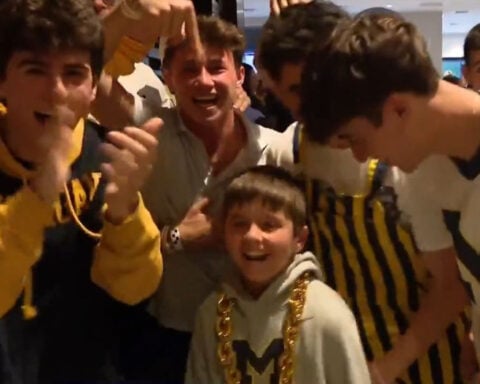 Michigan fans in Indianapolis share reactions to blowout Final Four win against Arizona