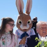 With the Easter Bunny at his side, Trump won’t stop talking about Iran