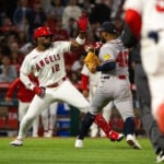 Brawl breaks out between Atlanta pitcher Lopez and Angels DH Soler