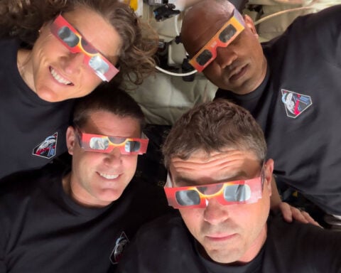 Artemis II astronauts channel Apollo 8 with a striking Earthset photo